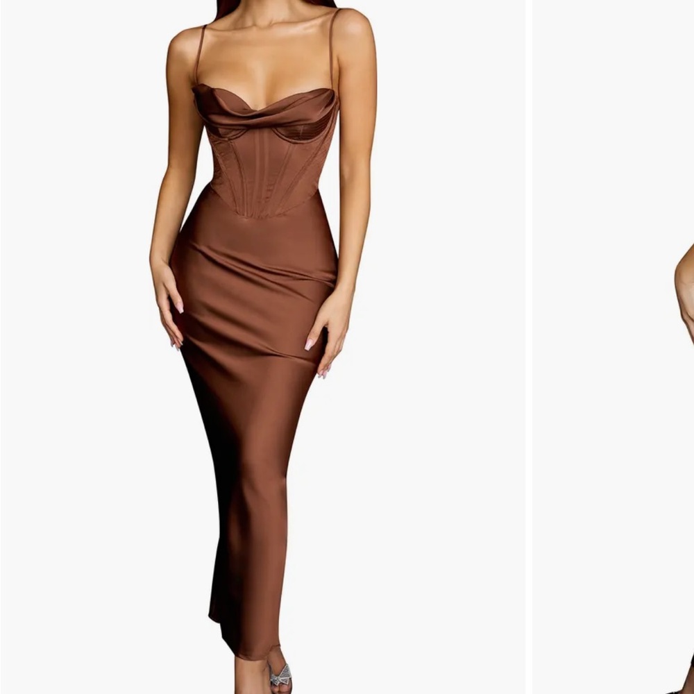 House of CB Charmaine Corset Dress in Chocolate